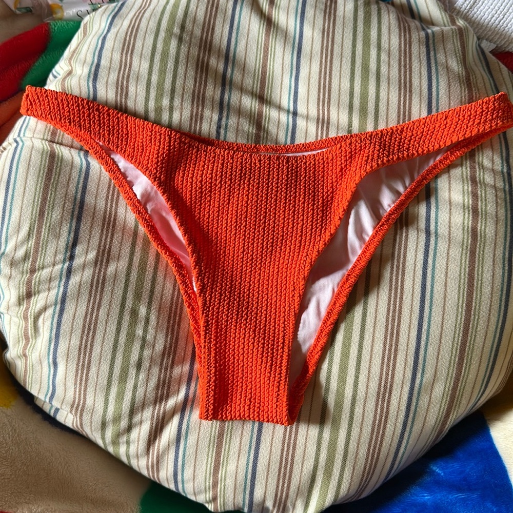 PINK High Leg Cheeky Crinkle Bikini Bottom
